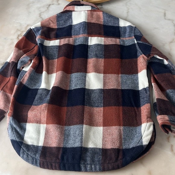 Members Mark Plaid SHACKET With Pockets Sz Small Brown Navy Multicolor - Picture 13 of 13